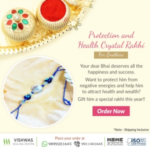 Protection and Health Crystal Rakhi For Brother